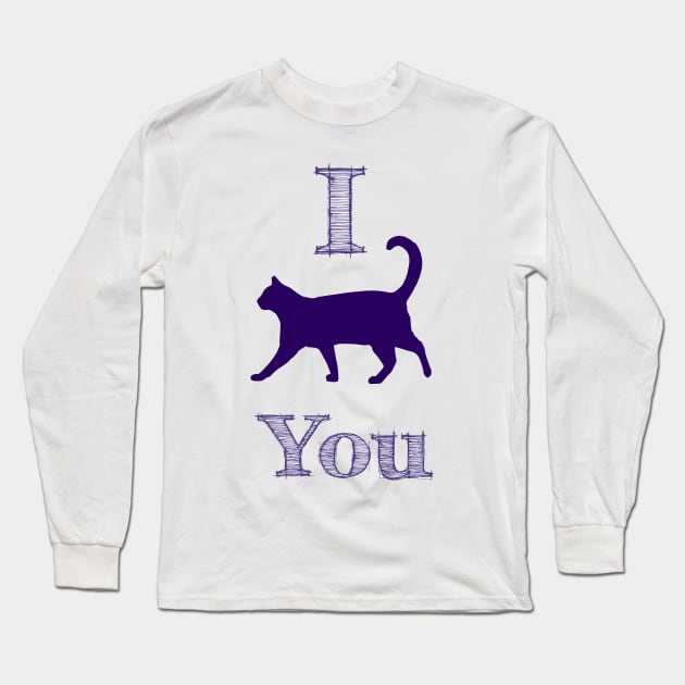 Cat Love Valentine Long Sleeve T-Shirt by ArtFromK